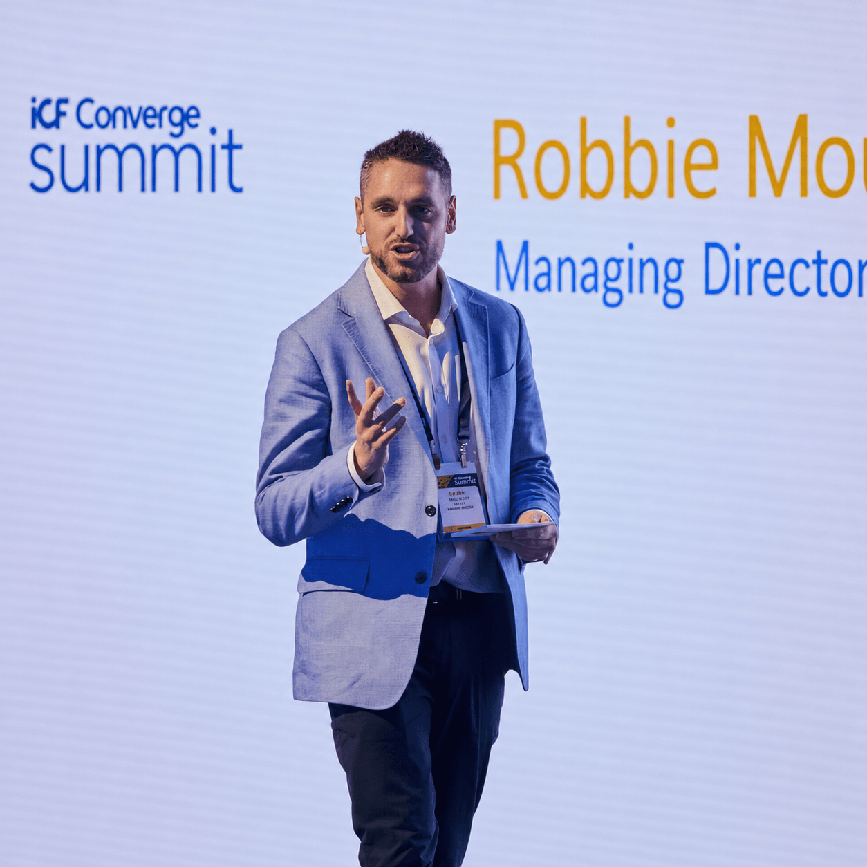 Robbie Mould speaking at ICF Converge Summit Opening Ceremony